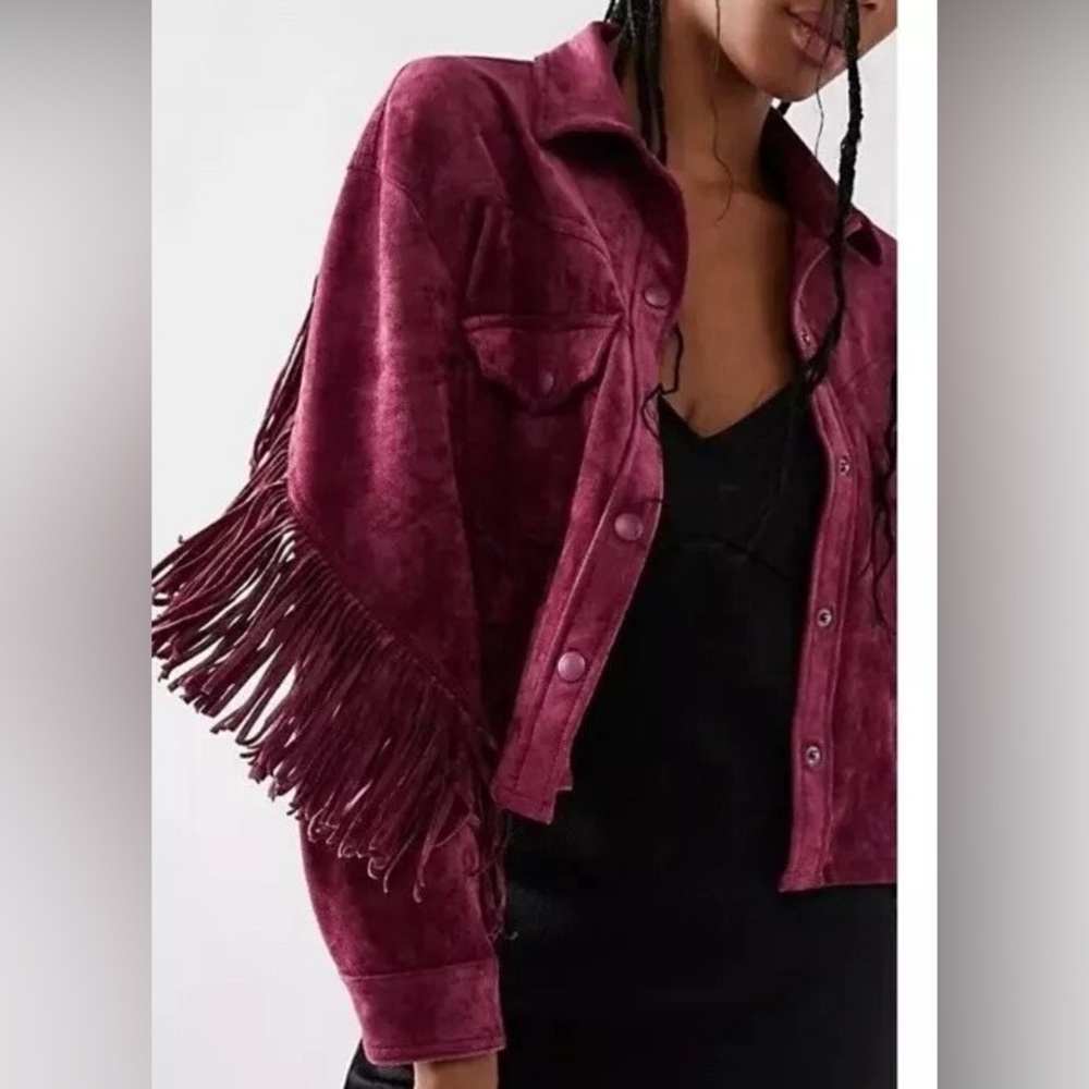 NWT Blank NYC x Free People Twist & Shout Fringe Jacket Sz XS